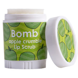 Gommage à lèvres parfum crumble aux pommes, vendu par bubulle et savon.