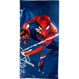 Serviette de bain ou de plage Spiderman personnalisable vendu par rêves de fil.