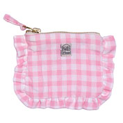 Mini pochette froufrou Baby Lola - Vichy rose. Vendu par Bubulle et savon