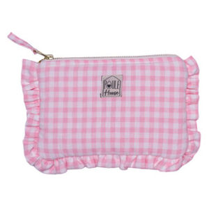 Pochette froufrou Lola - Vichy rose. Vendu par Bubulle et savon