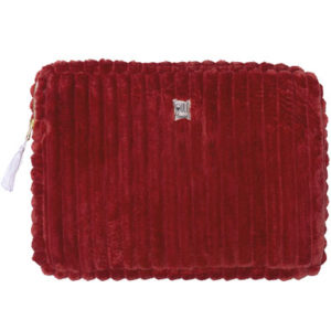 Pochette zippée PC/tablette Minky matelassé paprika - Taille L. Vendu par Bubulle et savon