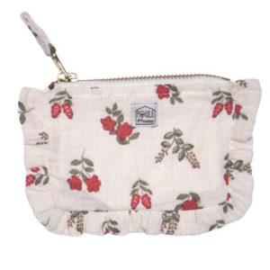 Mini pochette froufrou Baby Lola - fleurs rouges