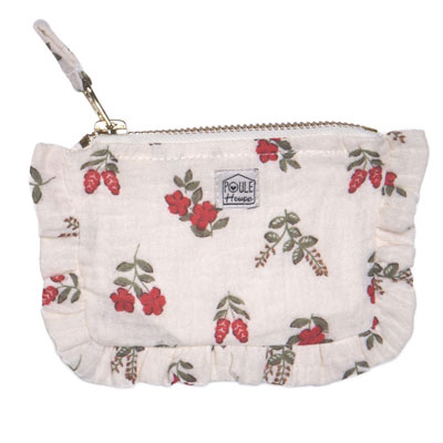 Mini pochette froufrou Baby Lola - fleurs rouges
