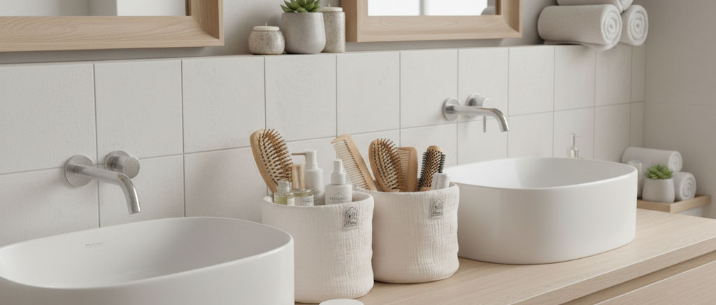 Corbeille de rangement salle de bain