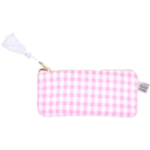 Etui à lunettes zippée - vichy rose