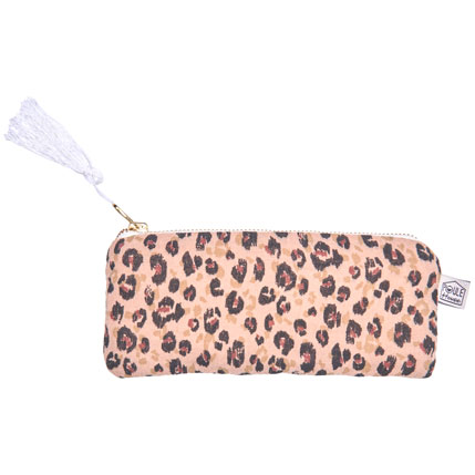 Etui à lunettes zippée léopard
