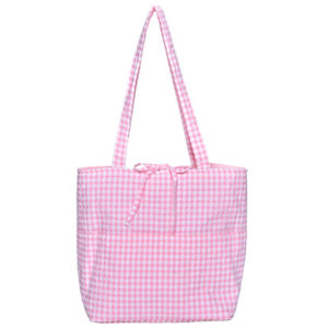 Grand sac fourre-tout vichy rose