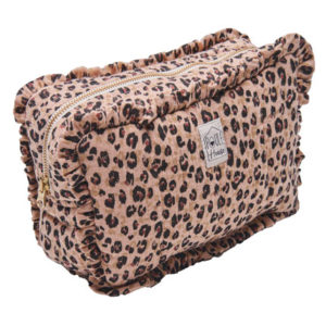 Grande trousse de toilette à froufrou Marylou - leopard
