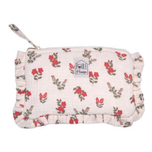 Lola Pochette froufrou - fleurs rouges