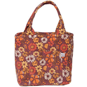 Lunch bag isotherme - velours fleurs vintage