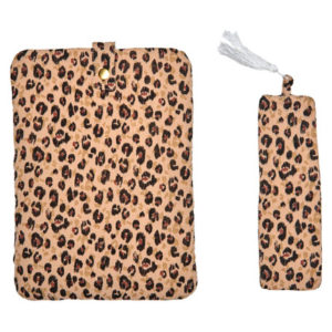 Pochette à livre de poche et marque-page léopard
