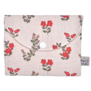 Pochette à savon imperméable - à fleurs rouges