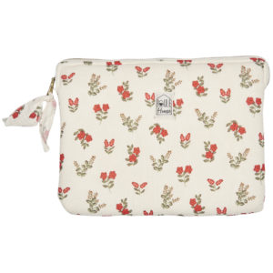 Pochette zippée PC-tablette fleurs rouges
