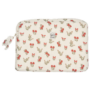 Pochette zippée PC-tablette fleurs rouges