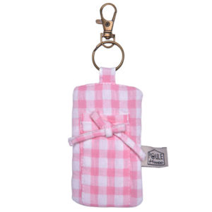 Porte-clés 2 en 1 pour baume à lèvres - vichy rose