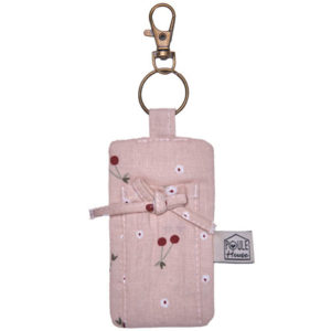 Porte-clés 2 en 1 pour baume à lèvres -imprimé cerises