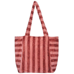 Sac fourre-tout éponge bambou rayée marsala / paprika