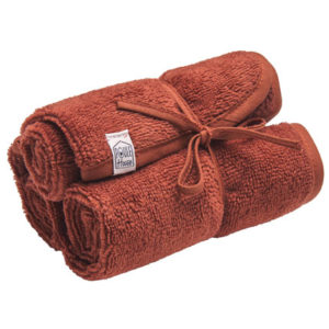 Set 3 serviettes visage 28x28cm éponge bambou - toffee