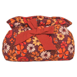 Trousse maquillage velours à nœud - seventies