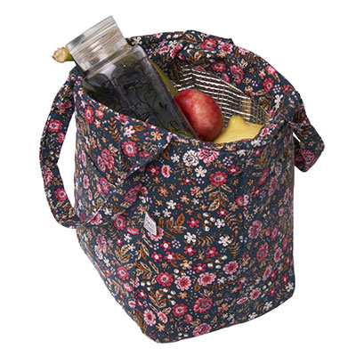 Lunch bag isotherme - velours petites fleurs – Image 2