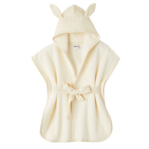 peignoir de bain ou pour sortir de la piscine pour enfant en bambou tout doux blanc