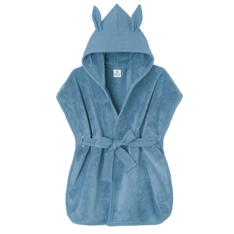 peignoir de bain ou pour sortir de la piscine pour enfant en bambou tout doux bleu