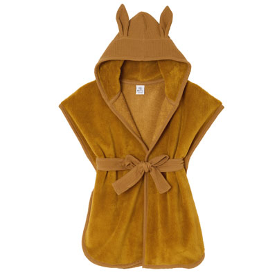 peignoir de bain ou pour sortir de la piscine pour enfant en bambou tout doux moutarde